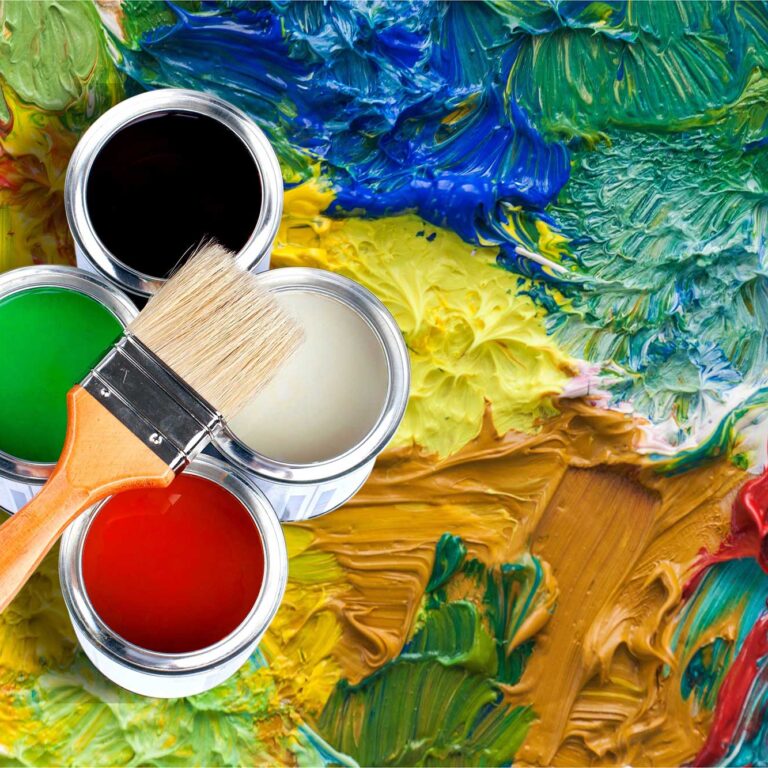 Paint colours in buckets